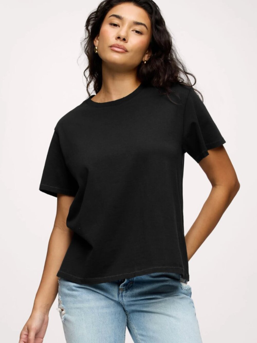 nuuds Vintage Cotton Everyday T-Shirt Core Black XS Distressed Tee